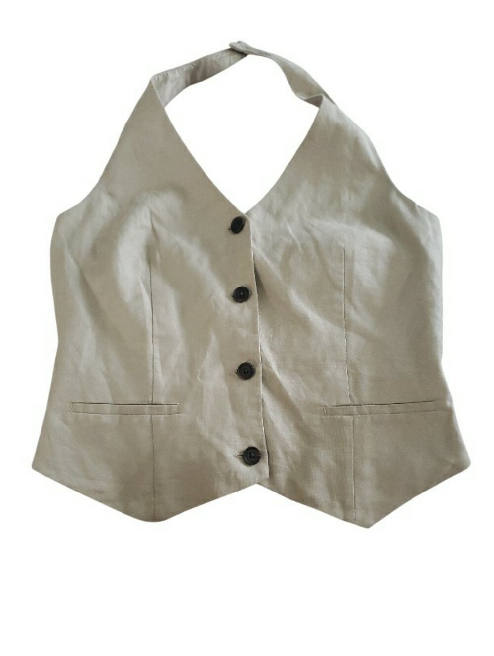 GAP Linen- Cotton Halter Vest- M Tall - Picture 2 of 5
